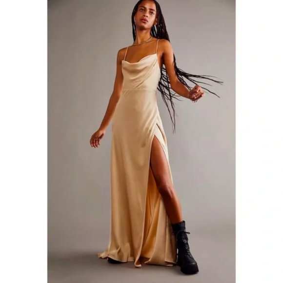 Fame and Partners NWT Rosabel Champagne Strap Dress | Size 10 - Picture 1 of 9
